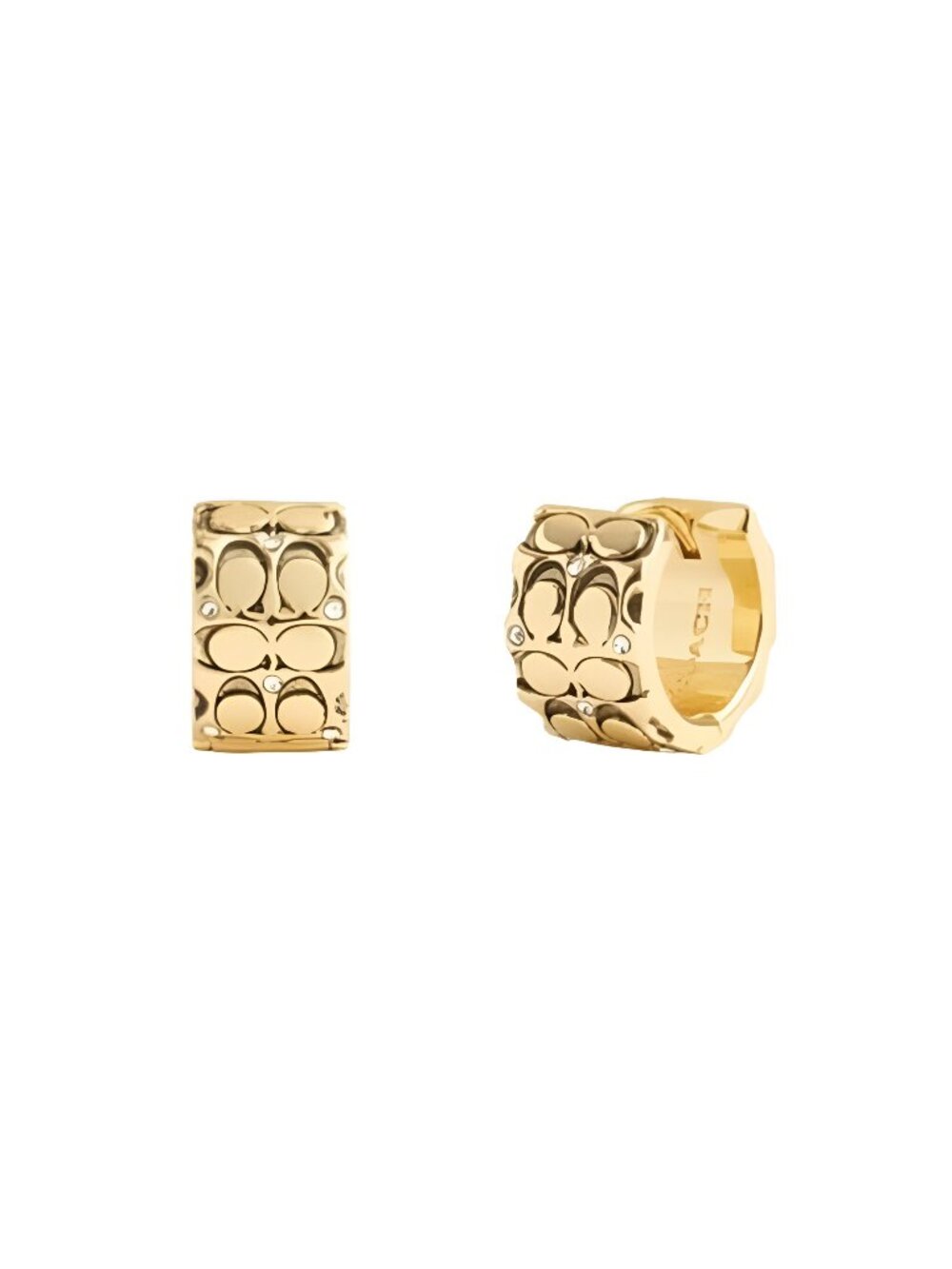Quilted C Huggie Earrings